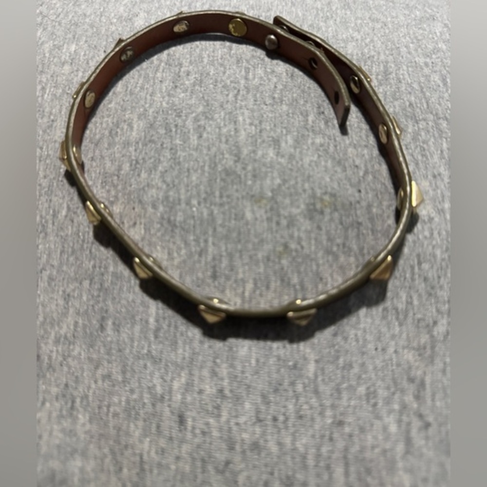 Brown Studded Leather Choker